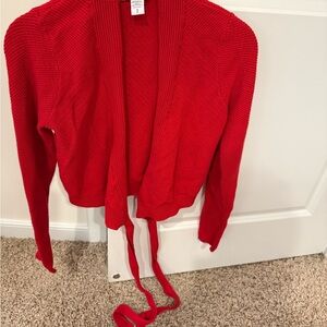 Athleta Vibrant Red Cardigan Sweater
